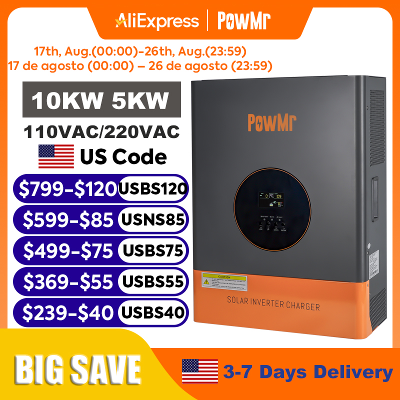 PowMr 10KW 5KW 분리형 인버터 48V 110 - Drone Solar Charger 리뷰 및 가격